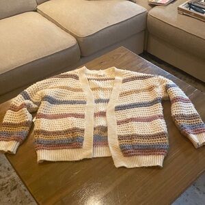 Multi striped Altar’d State open cardigan.